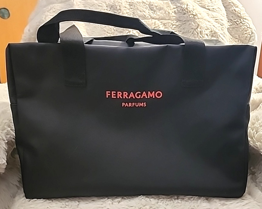 Salvatore Ferragamo Men’s Sport Bag Fragrance Black Nylon Duffel