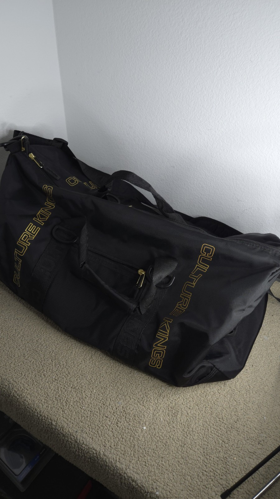 Culture Kings Caesars Palace Black Gold Duffle Bag