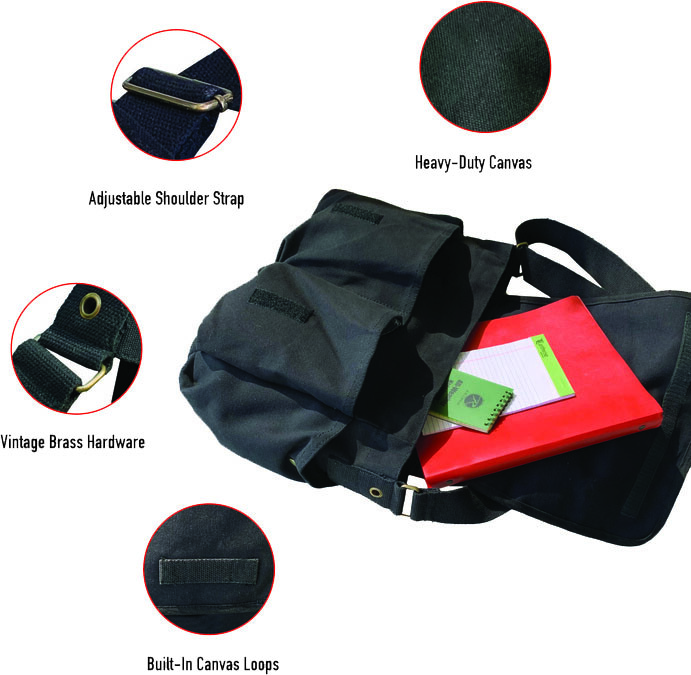 Heavyweight Canvas Messenger Bag Large School Over Shoulder Satchel Sling
