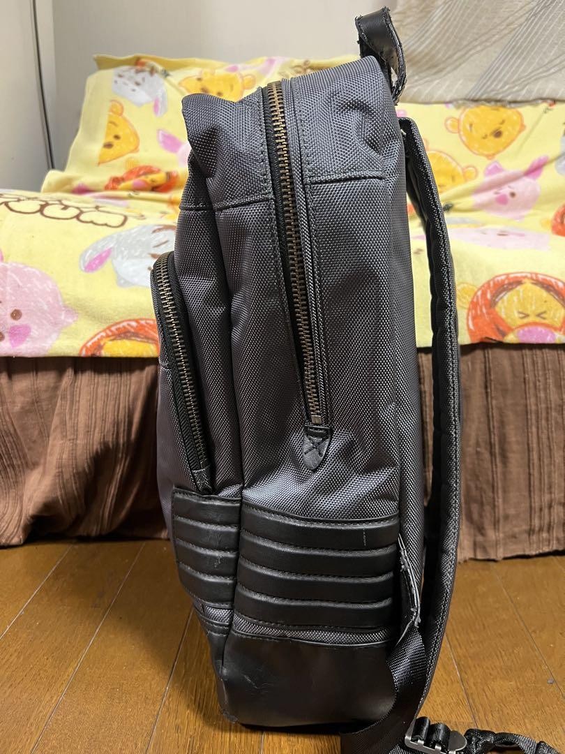 Diesel Men Gray Backpack Rucksack 28x15x40cm Nylon Synthetic leather Casual Used