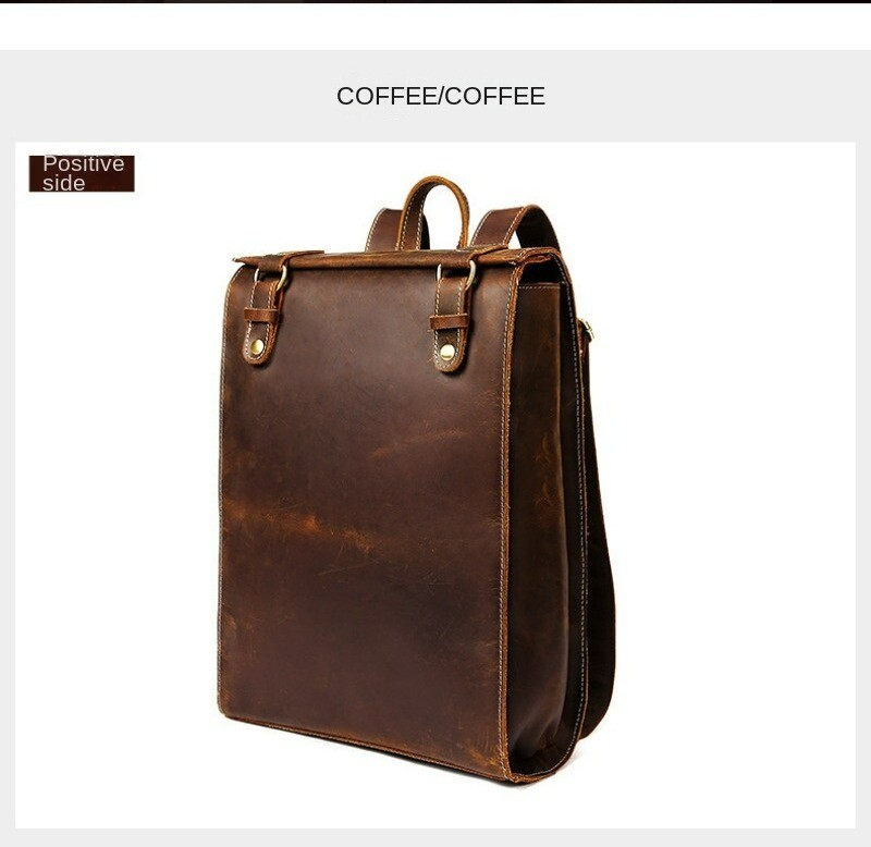 Men’s Leather Backpack Retro Large Capacity Computer Travel Business Backpack