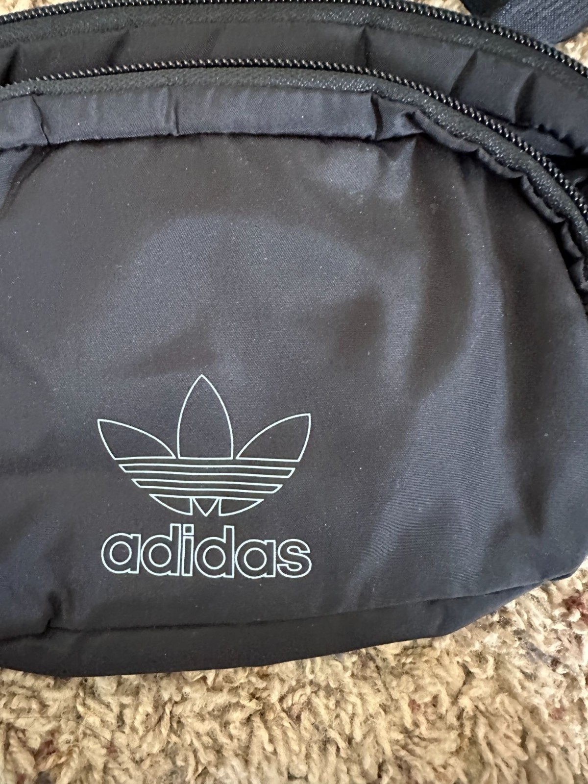 Adidas Originals Black Waist Pack 100% Recycled Polyester Adjustable Crossbody