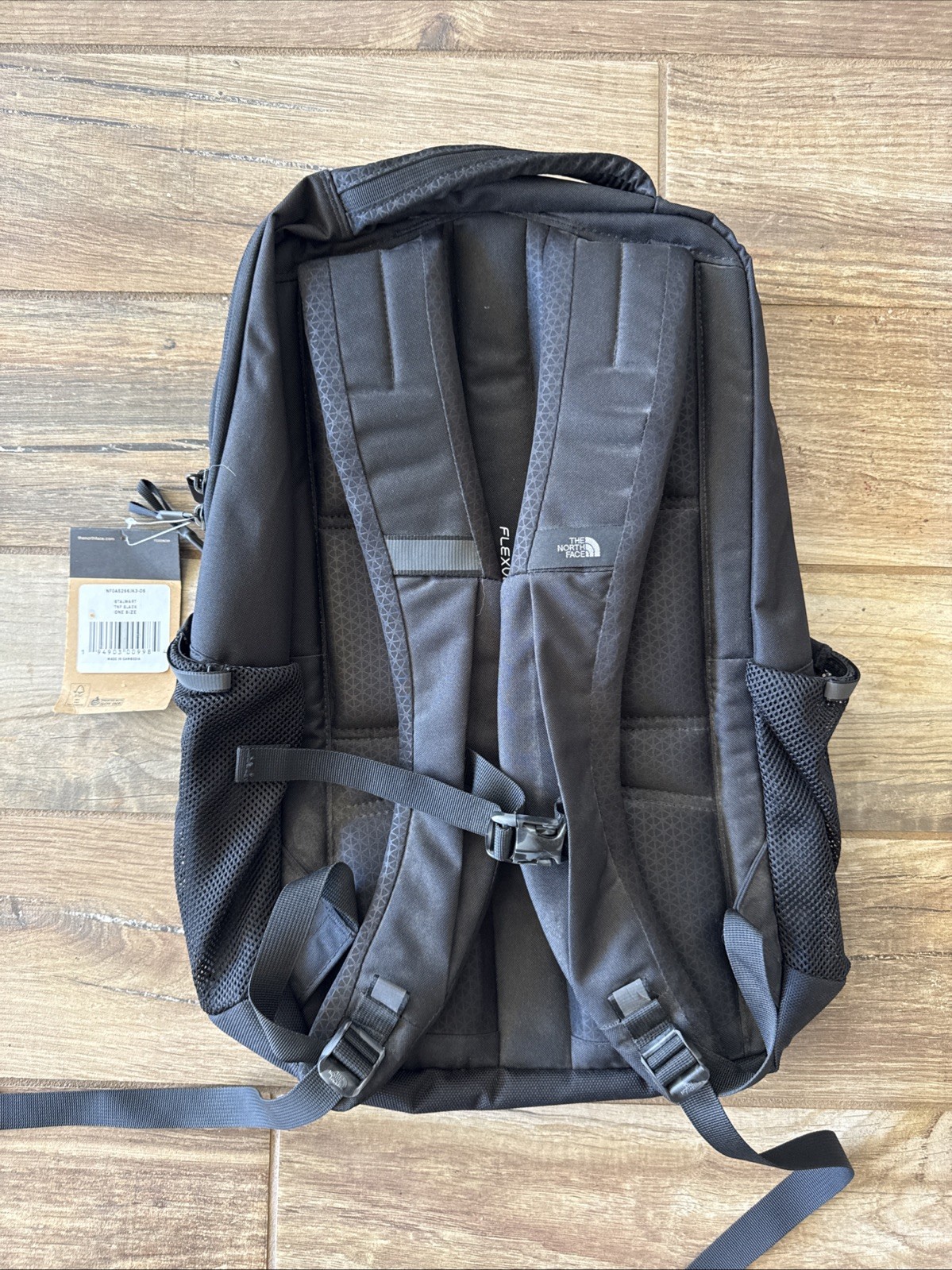 The North Face Stalwart Black Backpack 26L Laptop Sleeve Company Logo