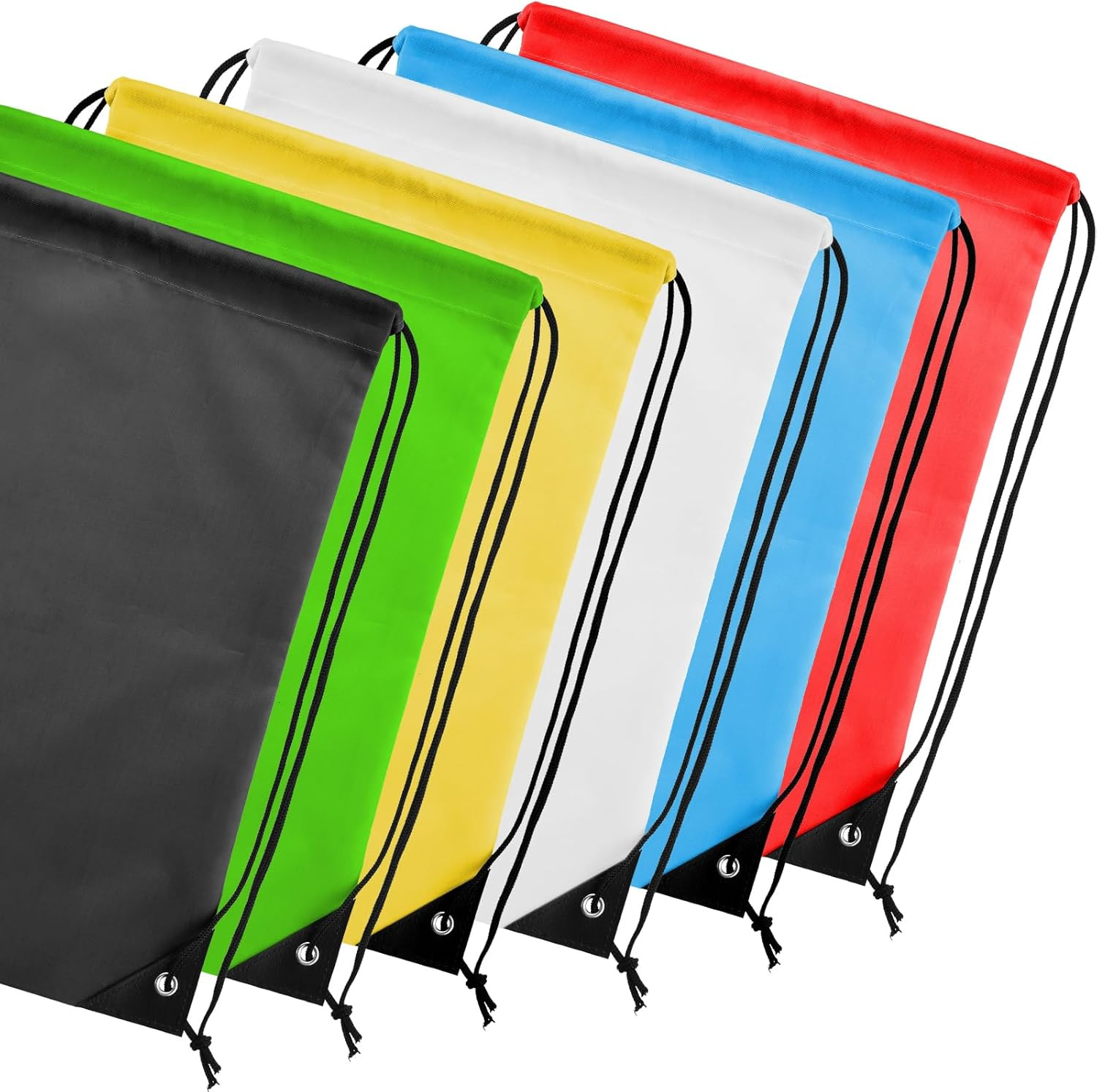 Kuhome 6Pcs Drawstring Backpacks Bulk String Bag Cinch Sack Pack Storage Knapsac