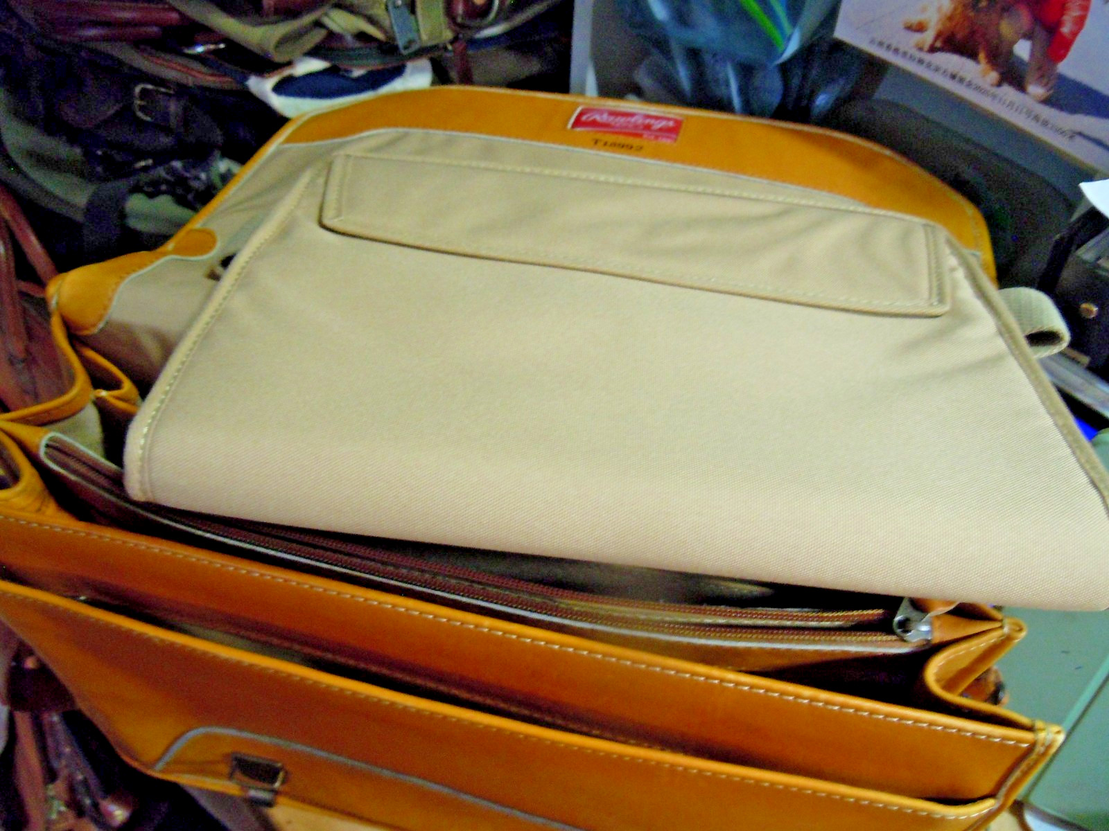 VTG Rawlings Baseball Glove Bag Briefcase Leather Carry-on Travel Tan
