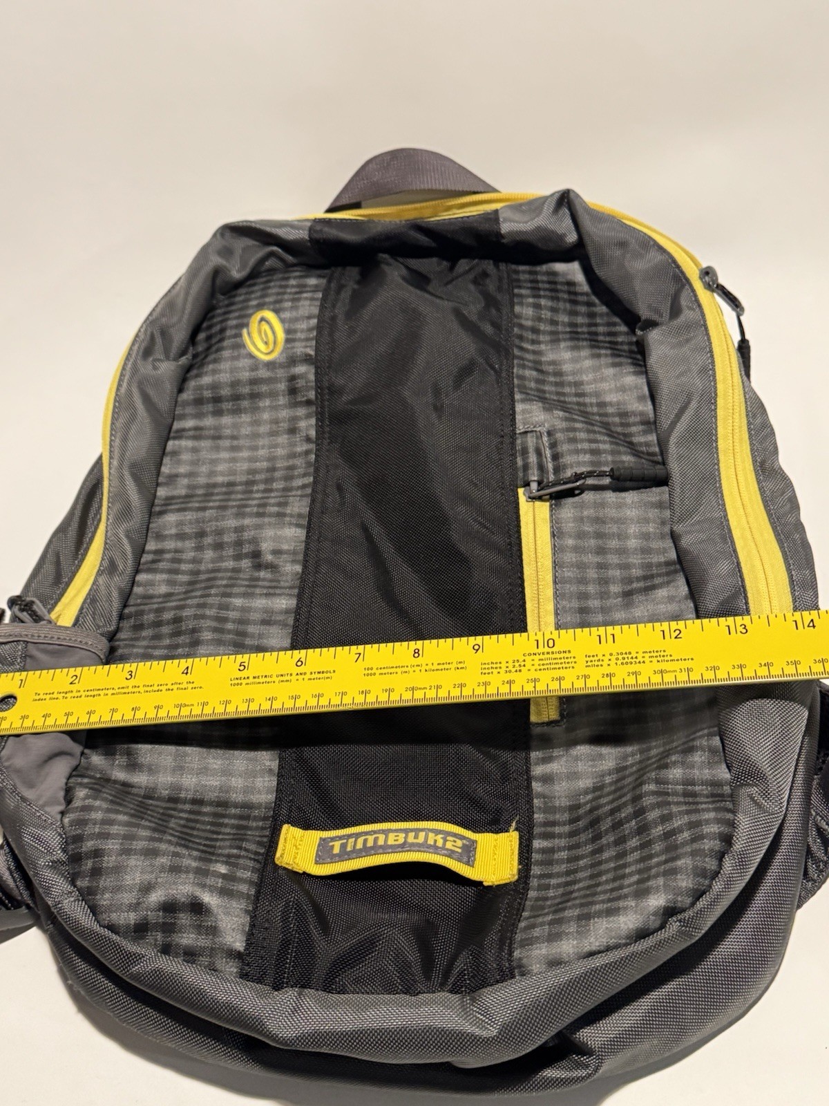 Timbuk2 Backpack Medium Gray Black And Yellow Laptop Bag