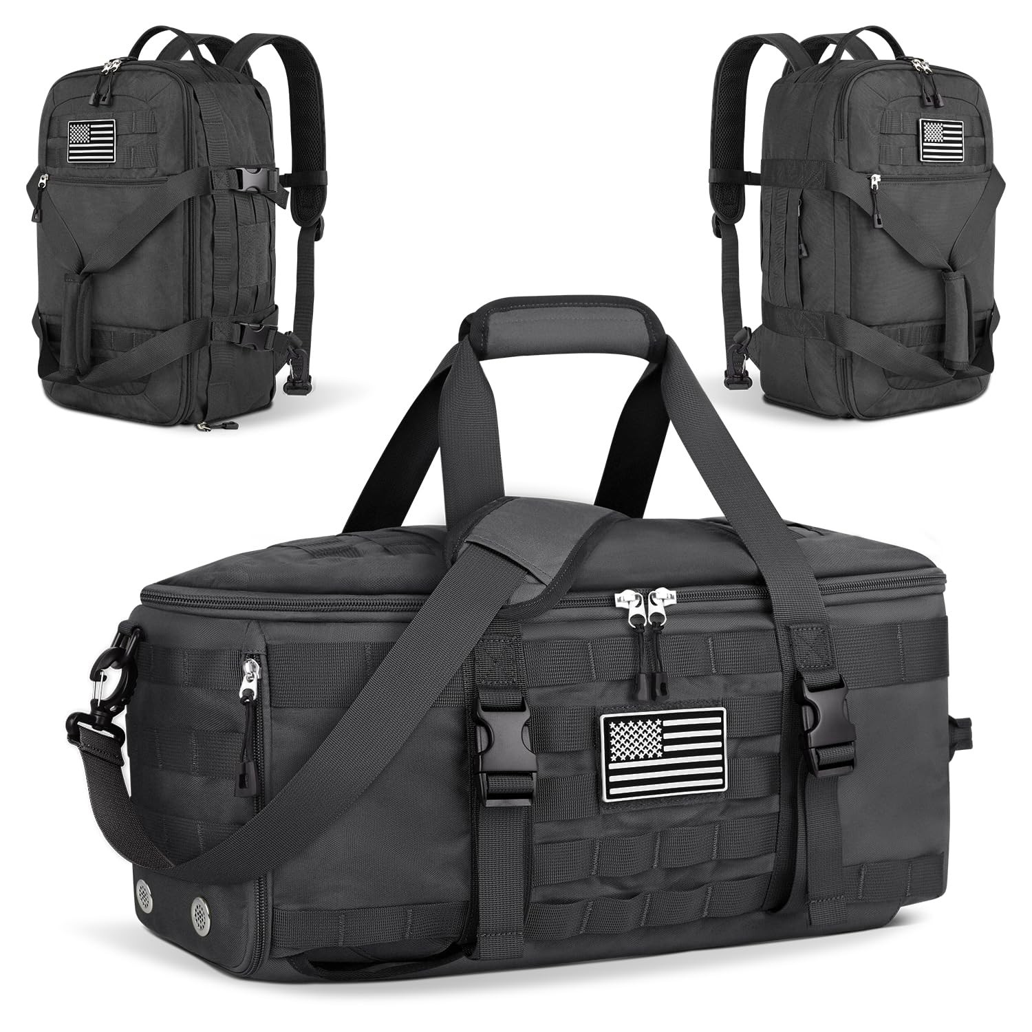 Gym Bag Tactical 3 in 1 with Shoe Compartment Wet Pocket Grey