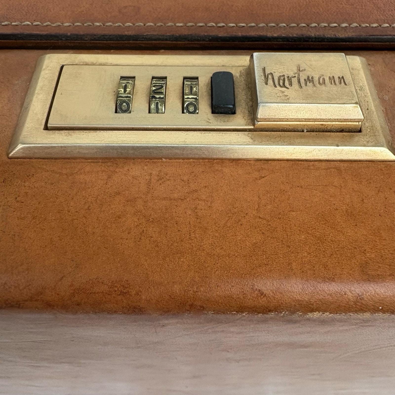 VTG Hartmann Belting Leather Briefcase Attache Brown Organizer 4″