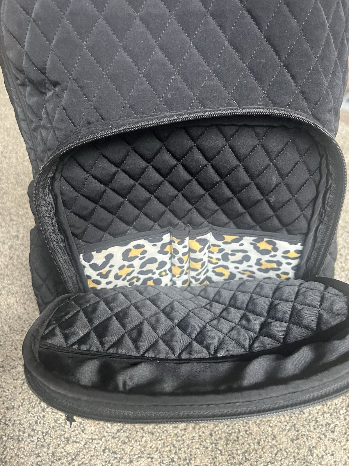 Vera Bradley Quilted Microfiber Backpack, Black