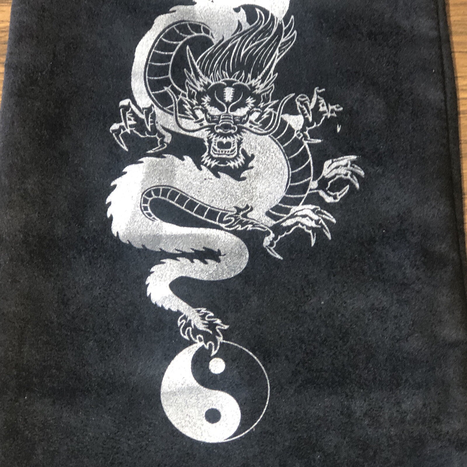 Yin Yang Dragon Drawstring Bag “Strong Warrior Learning” 27.5” x 8” Microfiber