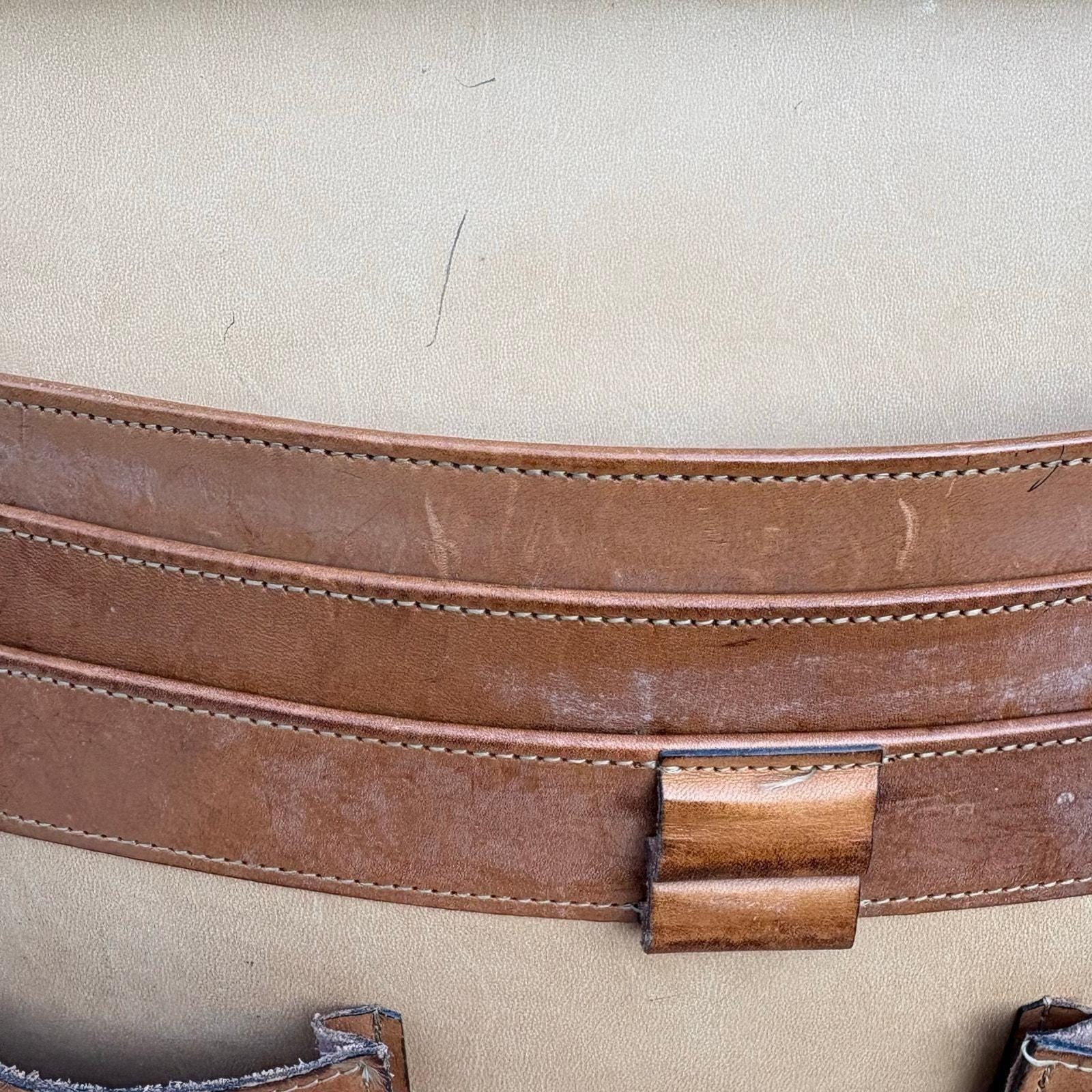 VTG Hartmann Belting Leather Briefcase Attache Brown Organizer 4″
