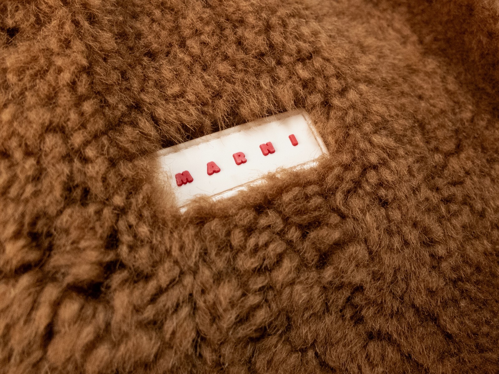 (NO CUSTOMS TAX) MARNI Museo Small brown shearling & soft leather shoulder bag