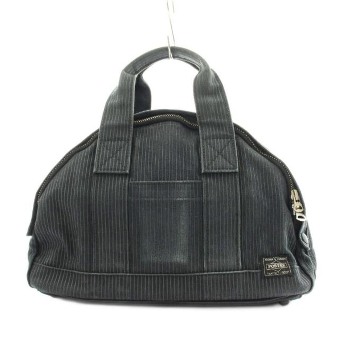 Porter Yoshida Bag Handbag Striped Pattern Canvas Black Width: 30cm Height19.5cm