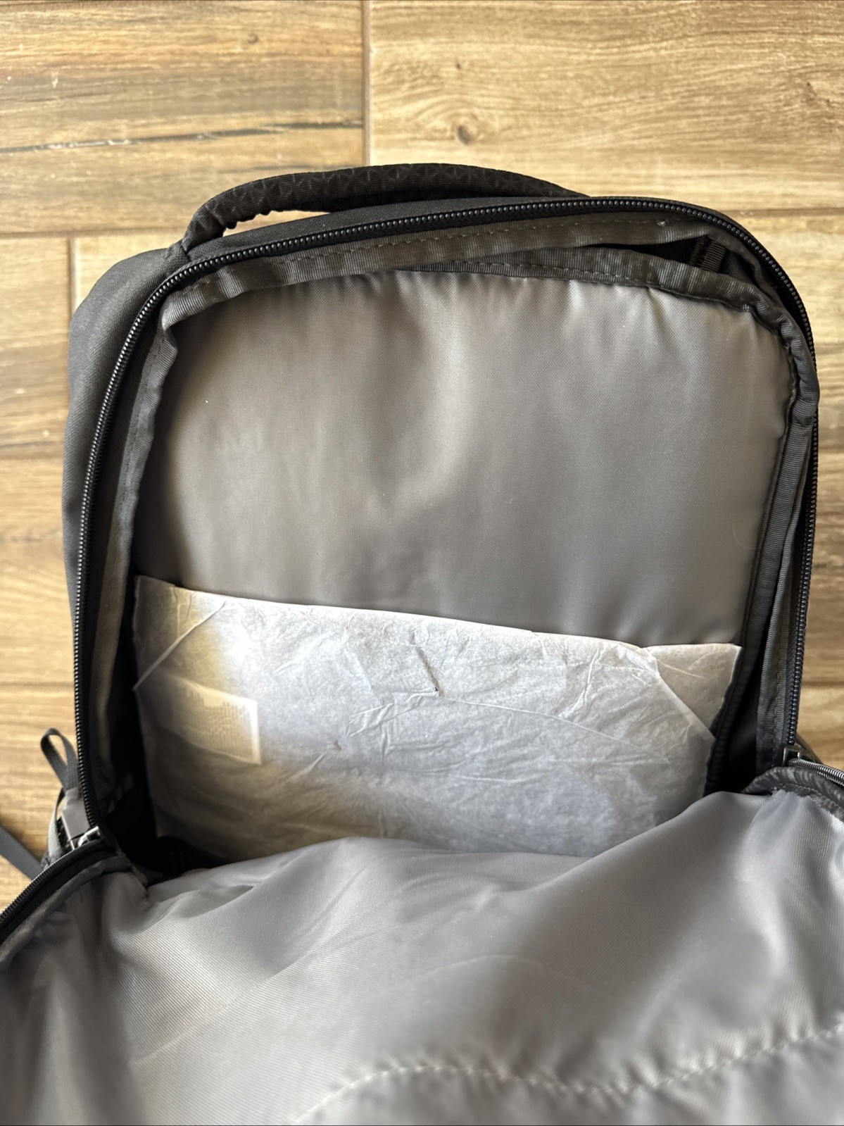 The North Face Stalwart Black Backpack 26L Laptop Sleeve Company Logo