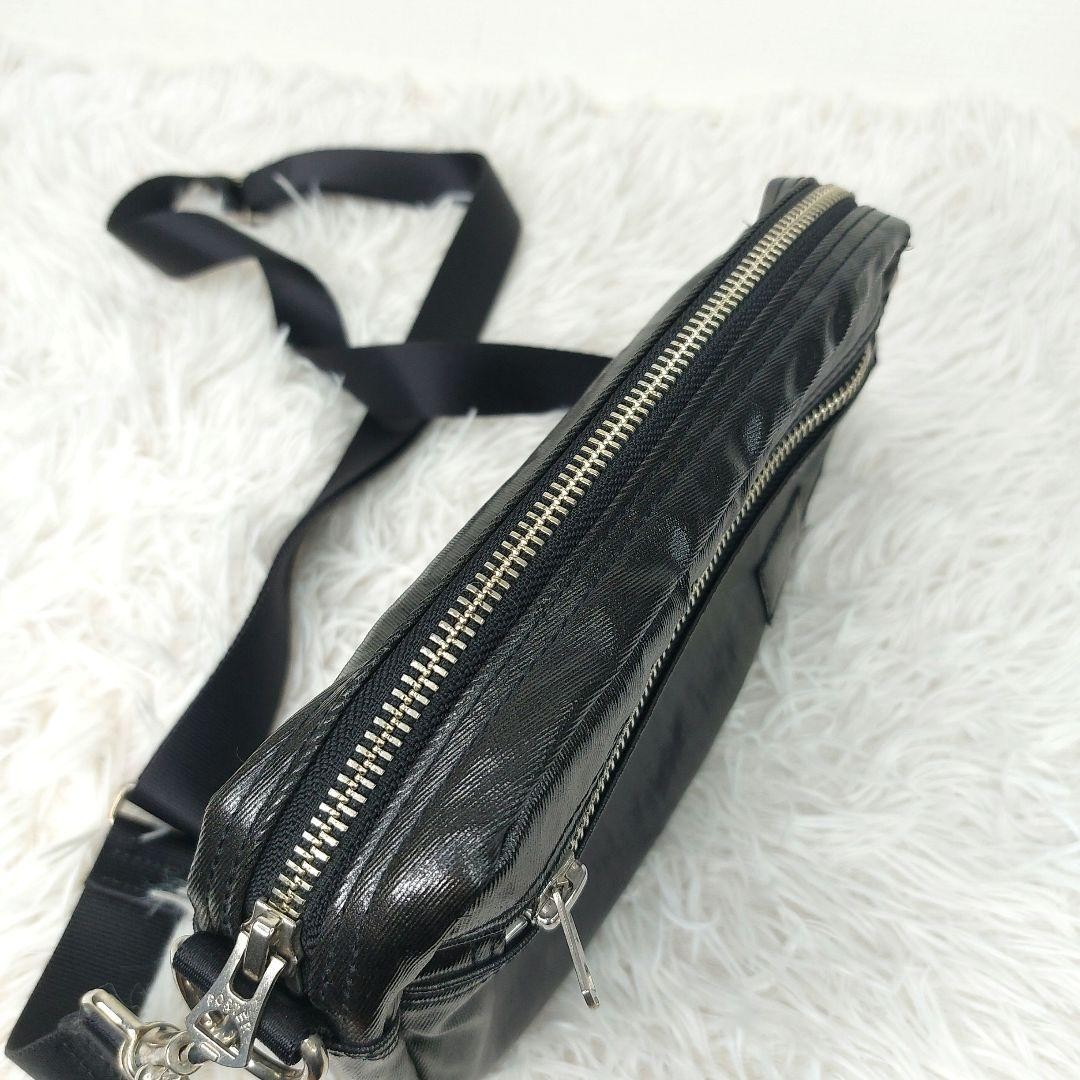 Authentic PORTER Yoshida Kaban Shoulder Bag Shine Black 16cm x 22cm x 4cm, Good