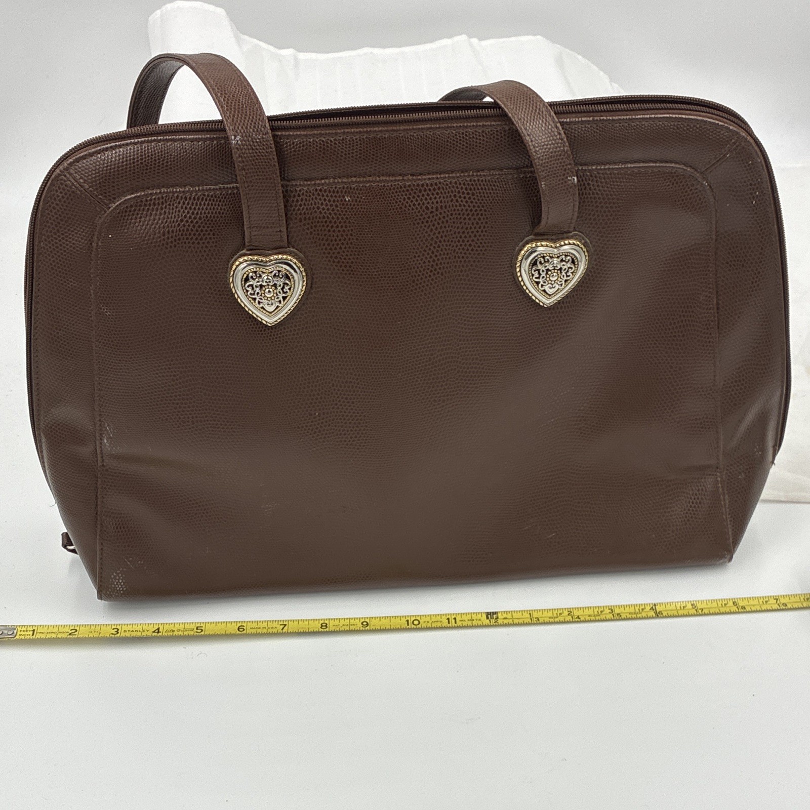 Coldwater Creek Brown Zip Briefcase/Document Case w/ Inner Pockets