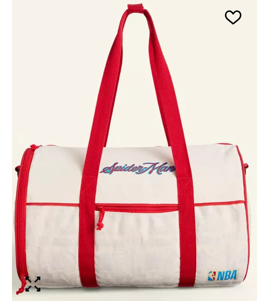 Marvel Spider-Man NBA Crossover Duffel Bag White Red Gym Travel collectors