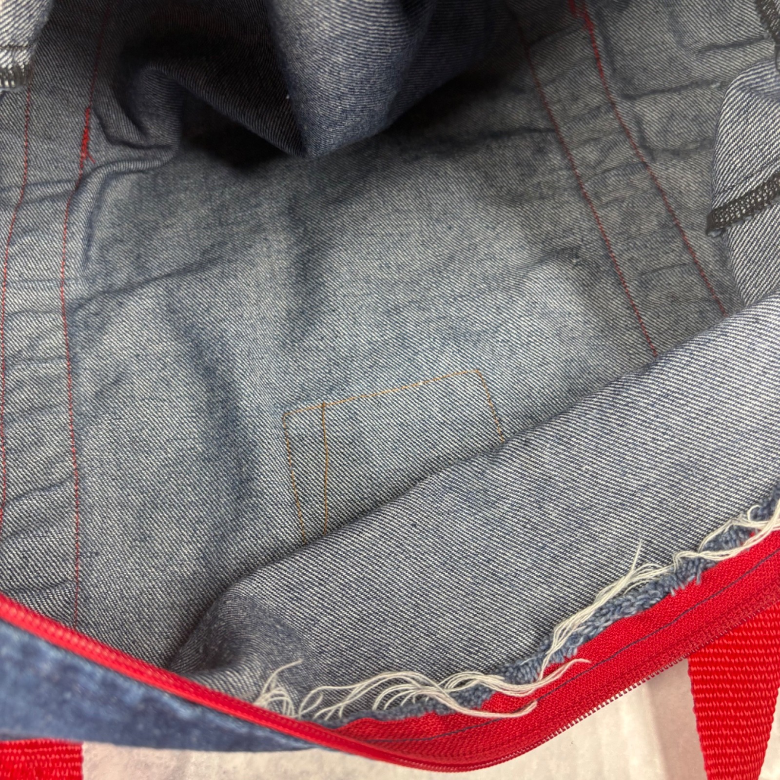 Rare Vtg 70s Levi Strauss 501 Jean Denim Duffel Carry Gym Travel Bag Red Patch