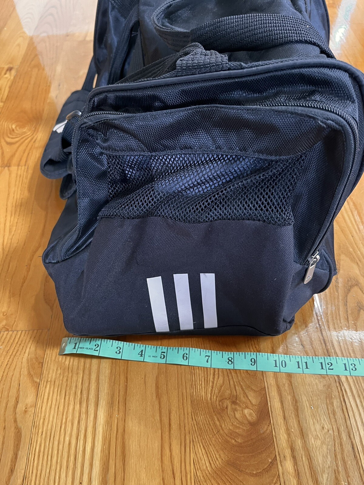 Adidas Diablo Duffel Bag BLACK WHITE LOGO ZIP TOP Fits Gym Locker LIFETIME
