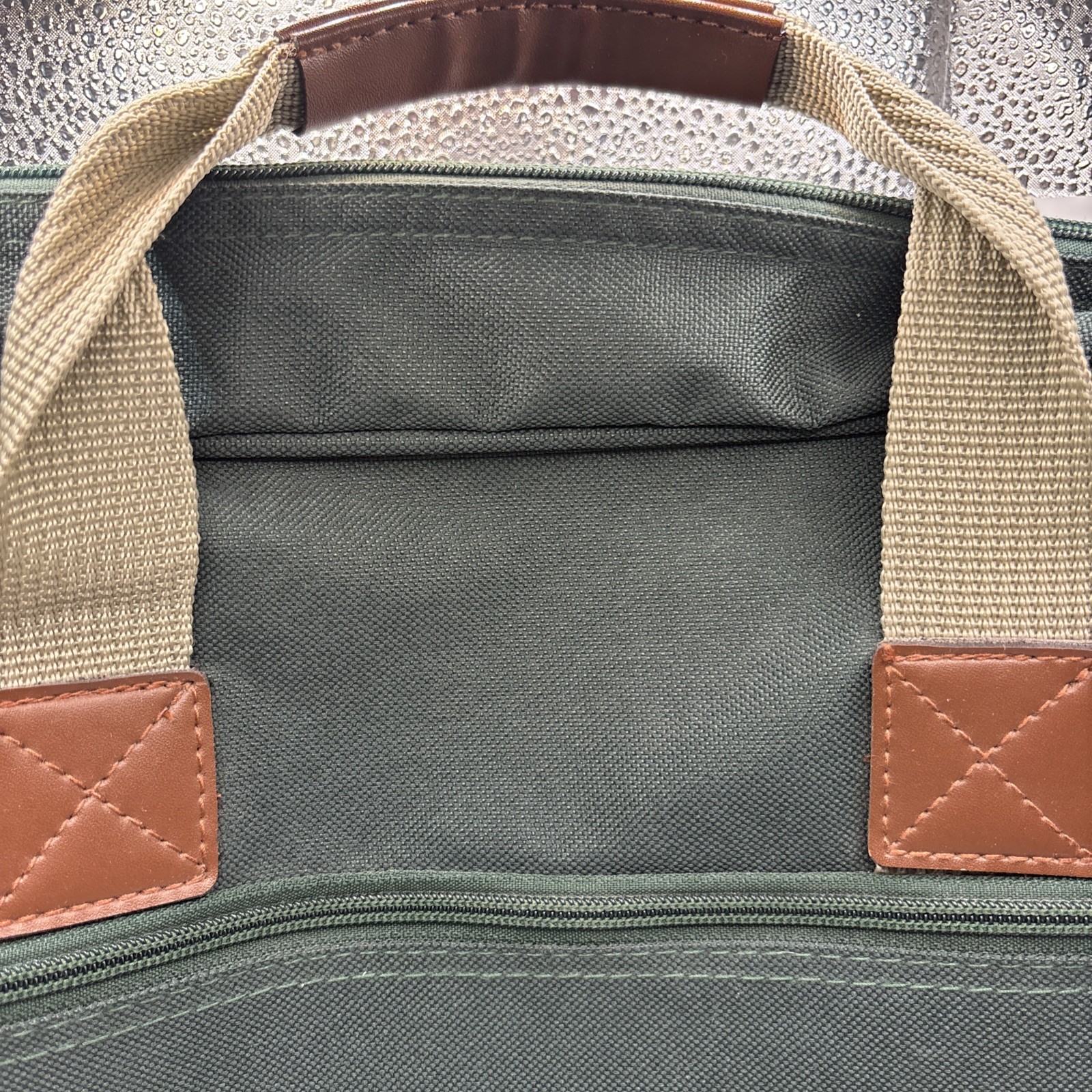 Leed’s North West Shoulder Bag Messenger Portfolio Green Canvas 16”x13”