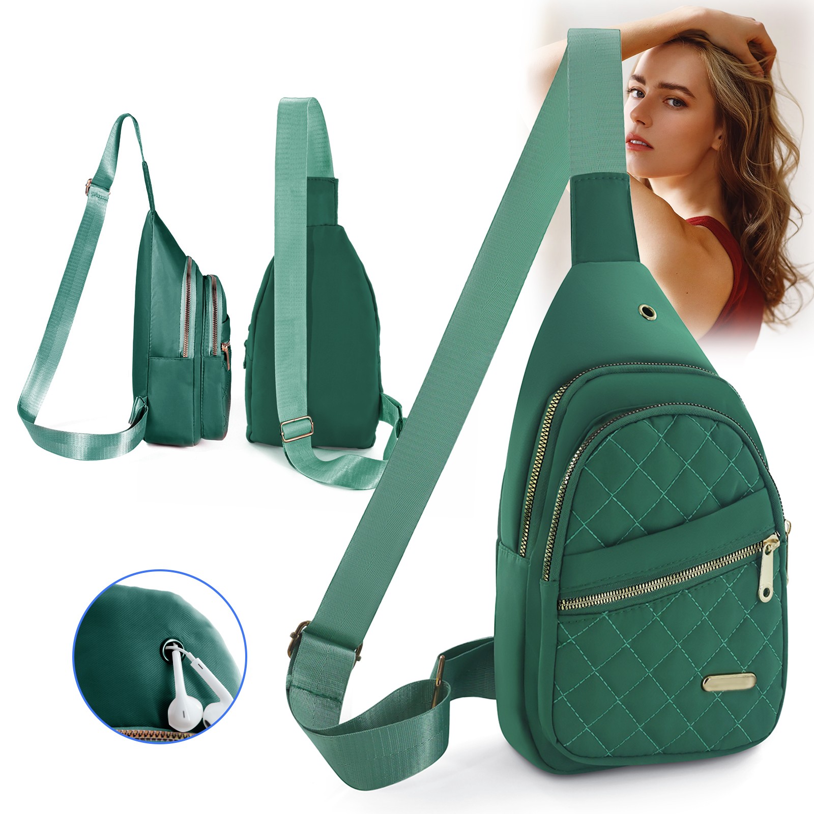 Small Sling Backpack Crossbody Sling Bag for Women, Chest Bag Daypack Fanny Pack