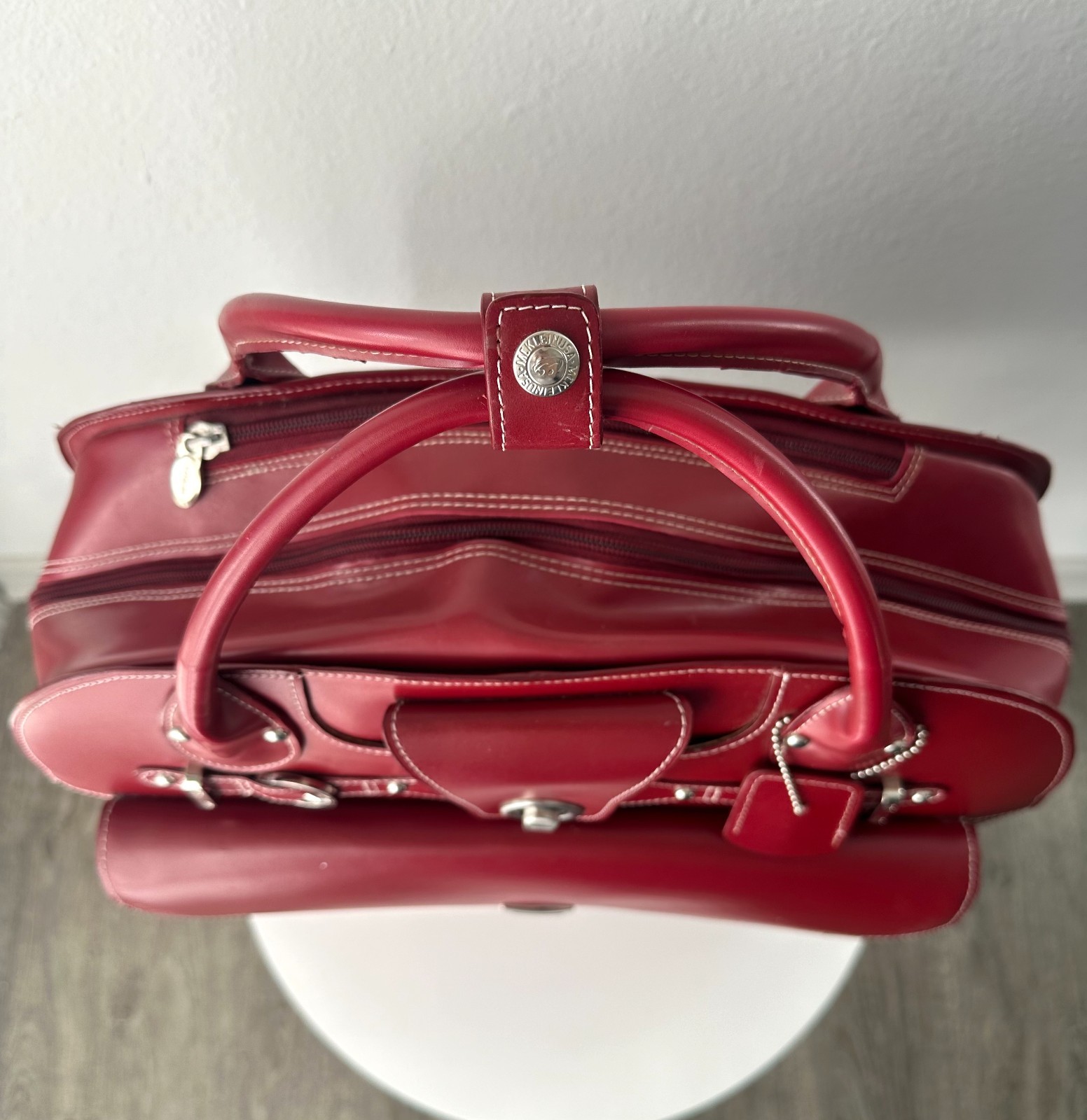 McKlein Edgebrook 15 in. Rolling Laptop Briefcase Red