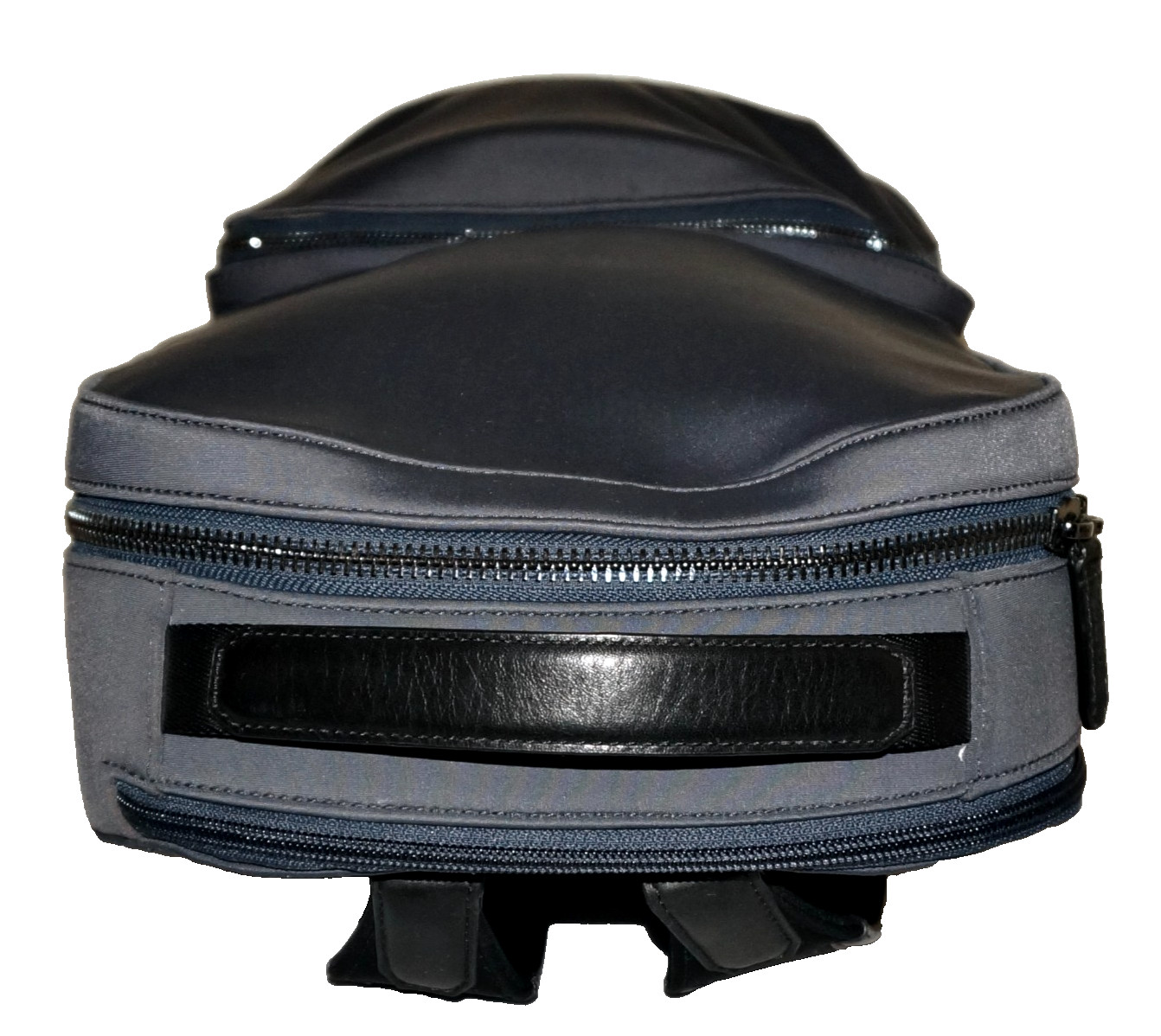 COLE HAAN Slate Blue-Gray Nylon & Black Leather GRAND SERIES Backpack 16×10