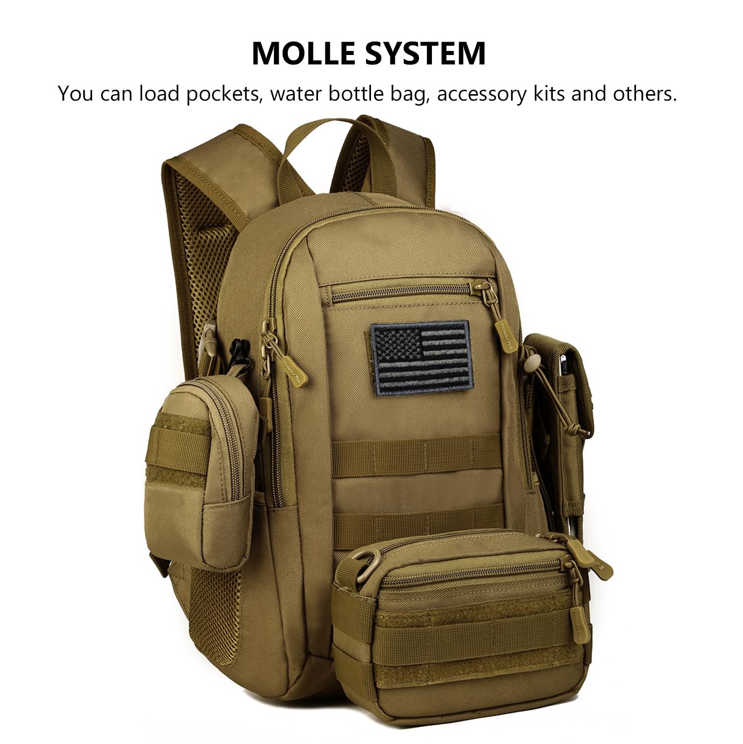 10L mini X-small Tactical Backpack MOLLE Daypack Gear Pack Camping Bag with P