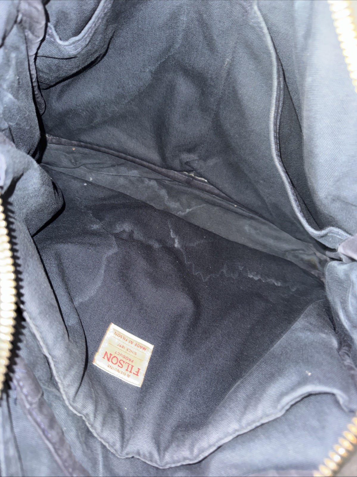 Filson 70128 Original Briefcase Black USA Rugged Twill Riri Zippers w/ Strap-