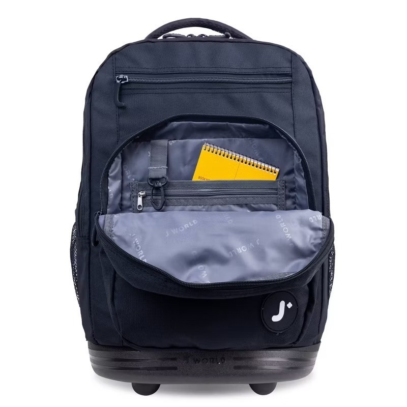 J World Sundance Rolling 20″ Backpack with Laptop Sleeve – Black