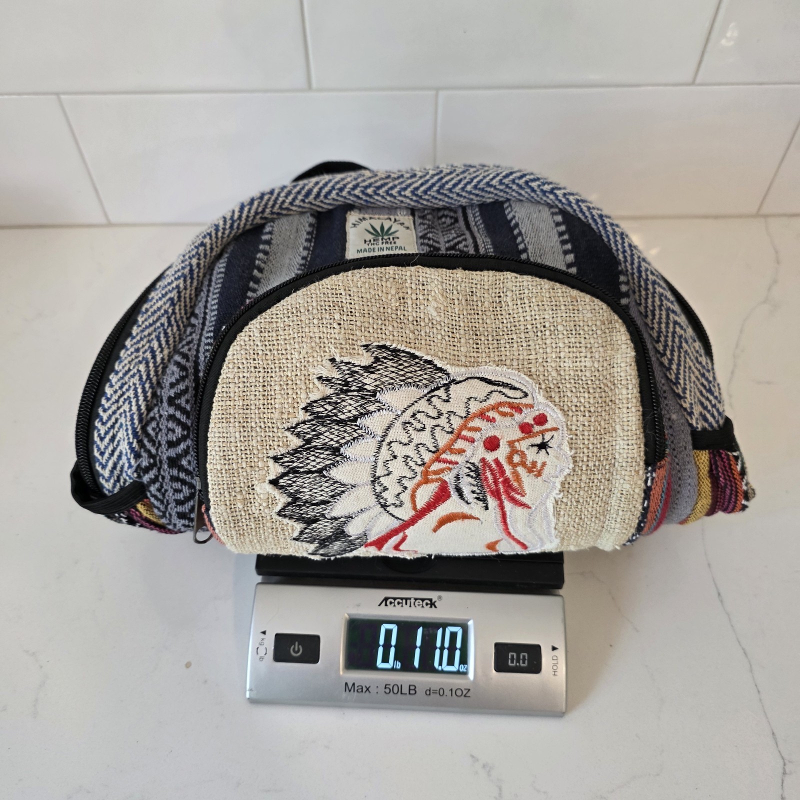 Himalayan Hemp THC Free Backpack Chief Cotton Handmade In Nepal Hippie Unisex