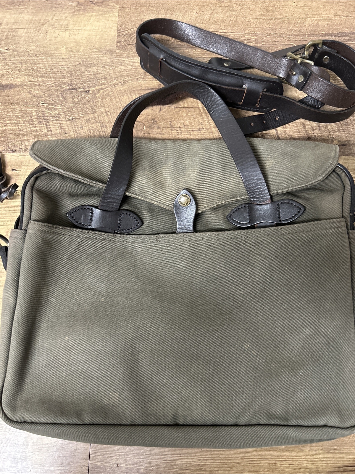 Filson Briefcase, Vintage Mid-1990’s, Talon Era, Otter Green, Made in USA