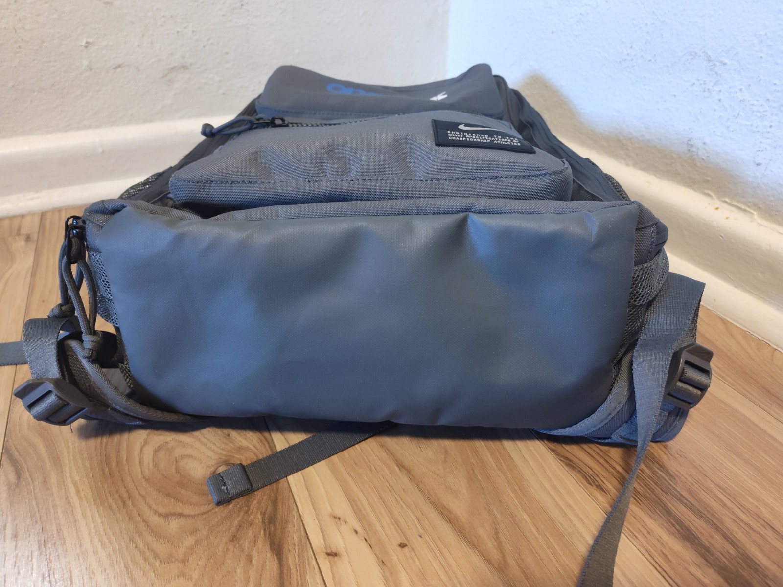 Nike Utility Speed Backpack Grey Yellow Accent Training Gym School Bag