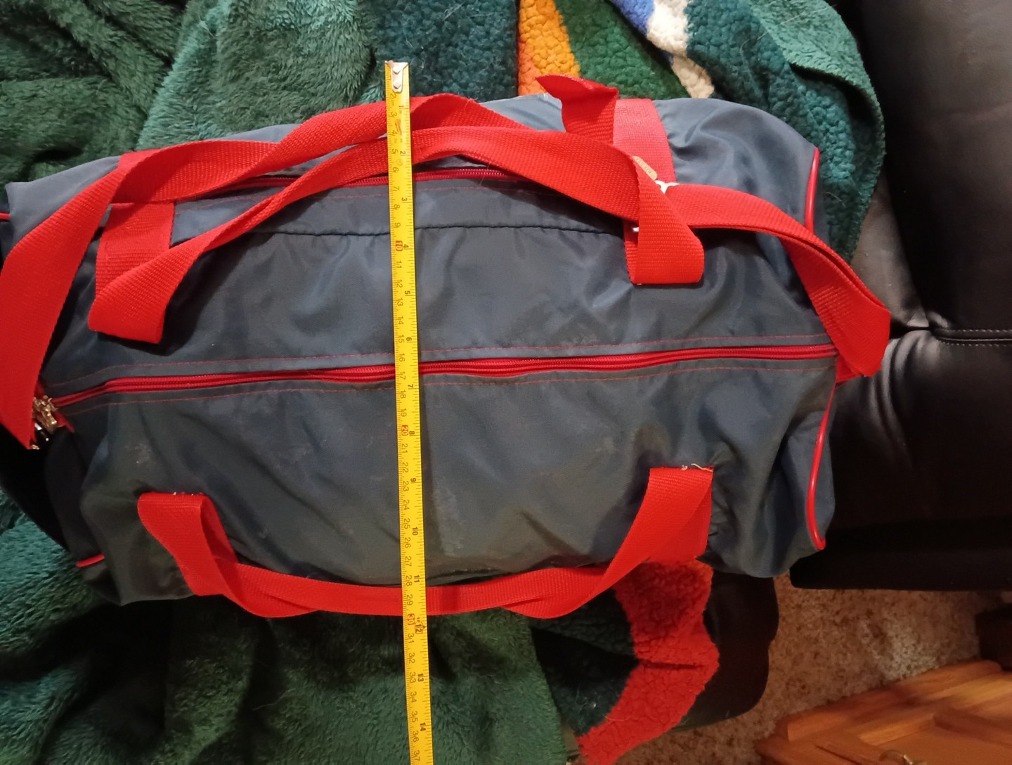 Vintage ’80s Converse Duffel Bag Blue Red White Spell Out Carroll College Rare
