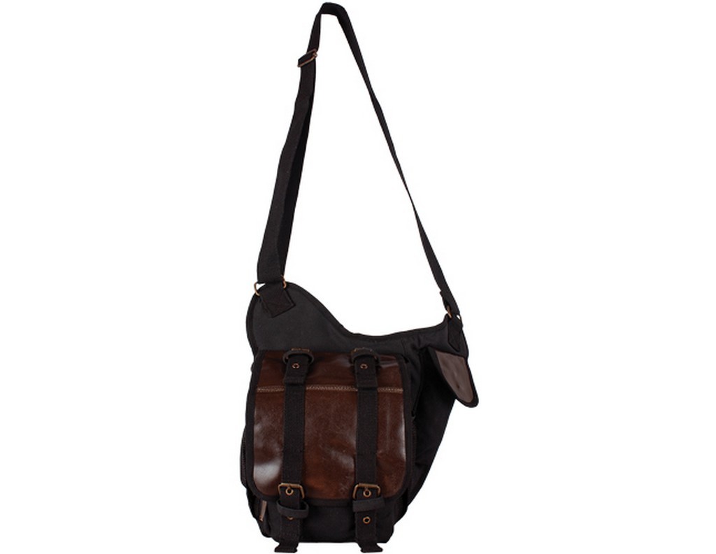 Fox Outdoor Tactical Side Bag Cow Hide Storm Flap Zipper Black 43-3