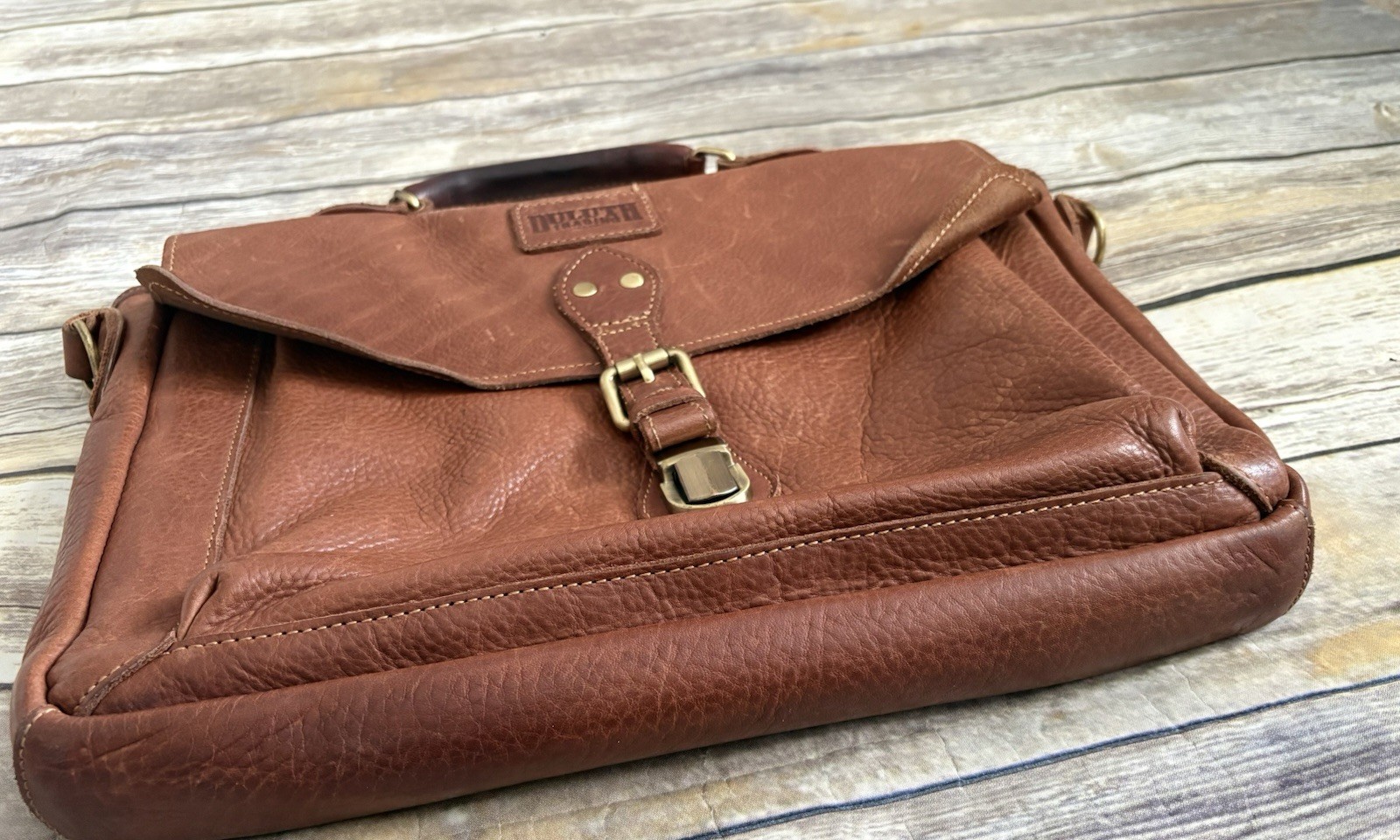 Duluth Lifetime Leather All-Business Briefcase Brown Leather