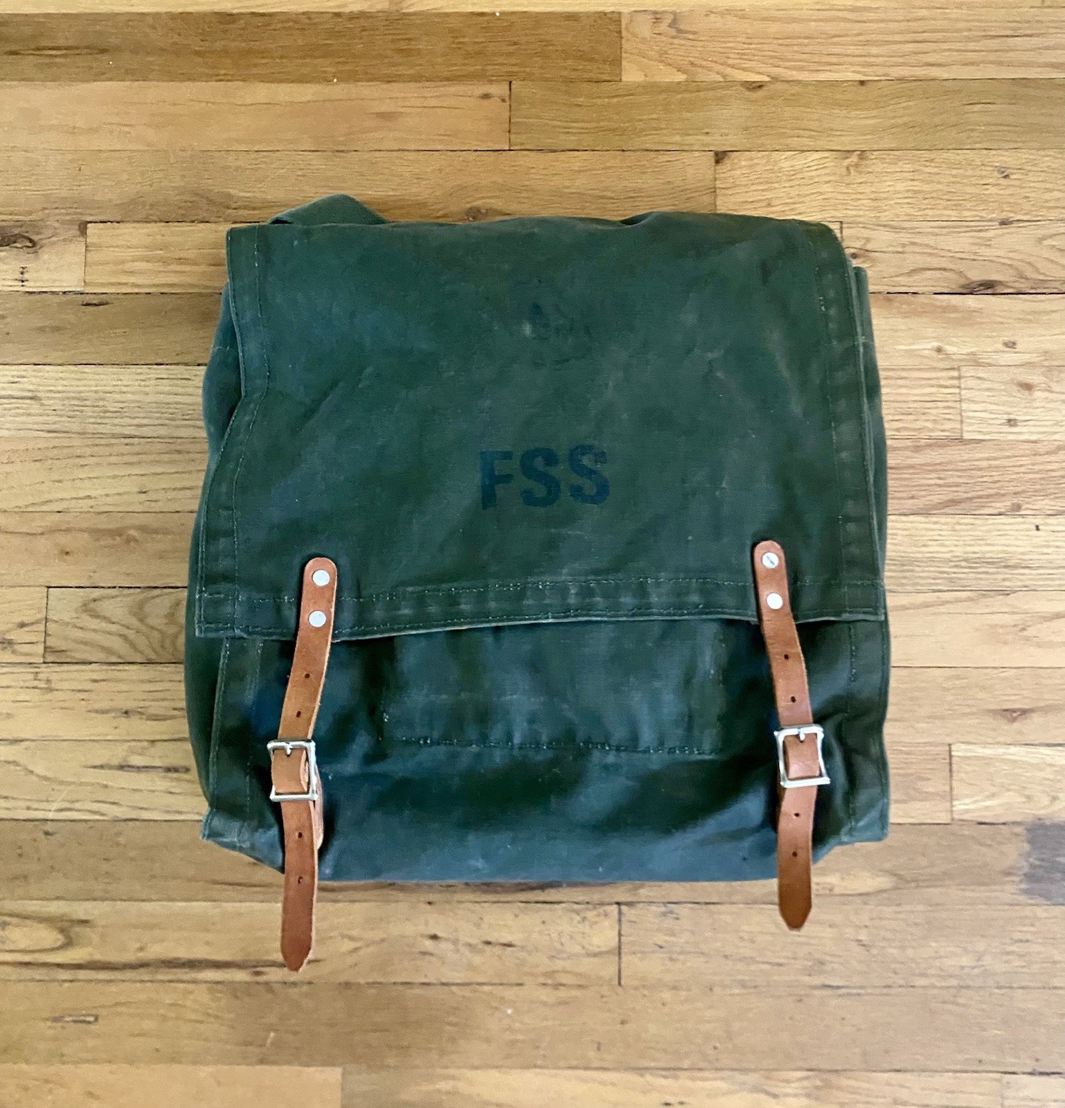 Vtg US Forest Service FSS Canvas Field Bag Rucksack Backpack OD Green 50s 60s