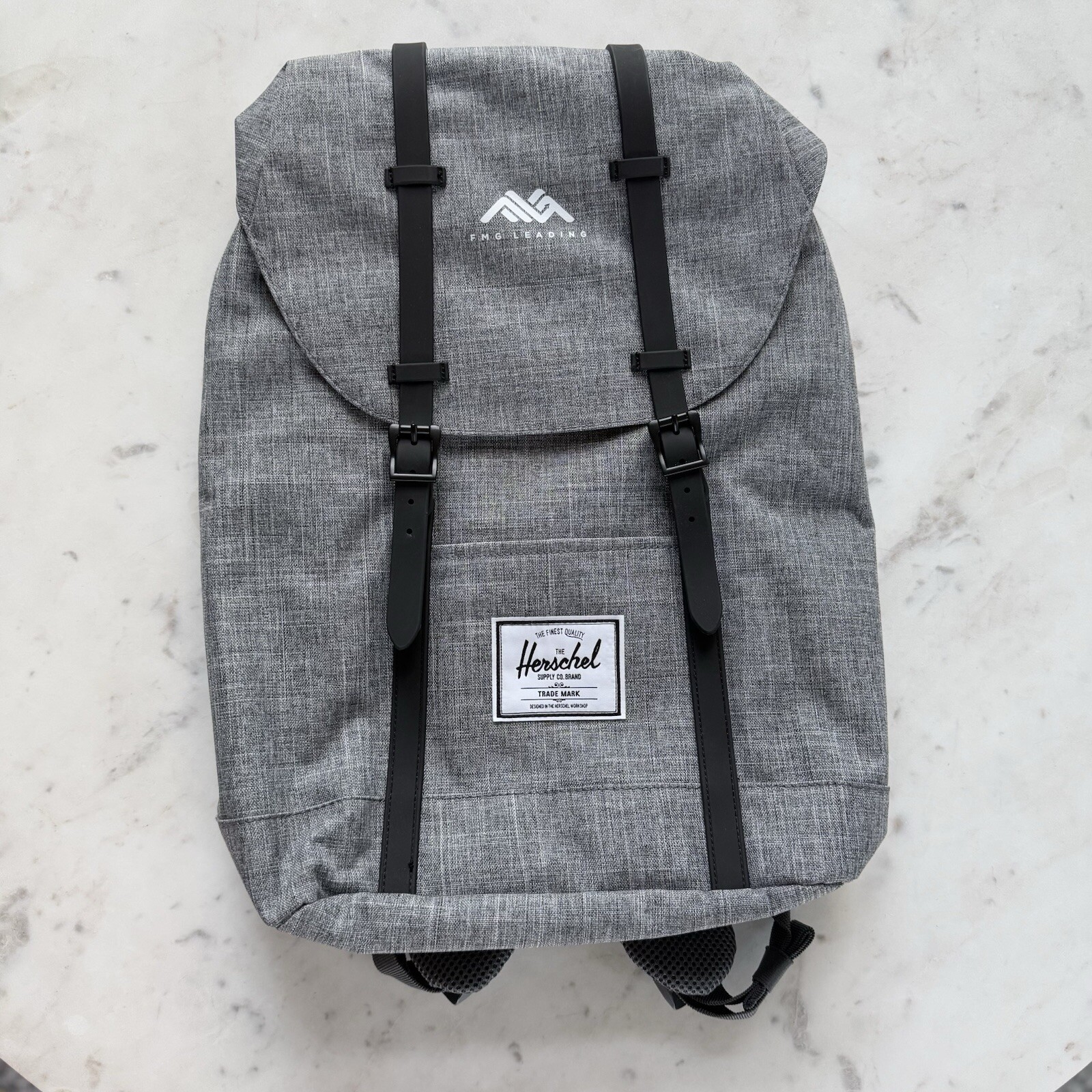 Herschel Supply Co Retreat Backpack Gray Raven Crosshatch company logo $100