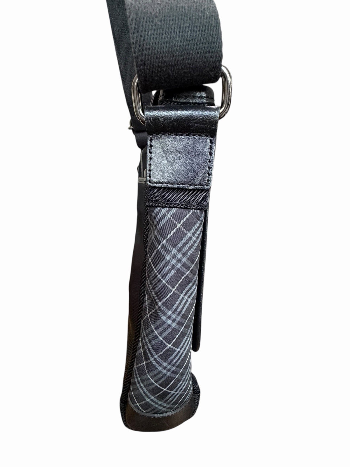Burberry Black Label Men’s Check Shoulder Bag Crossbody Black