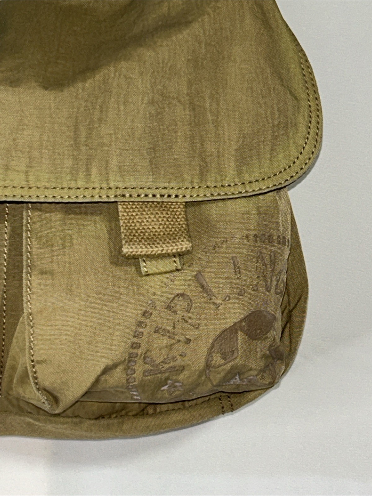 KIPLING Crossbody Beige Canvas Shoulder Sling Bag Adjustable Strap