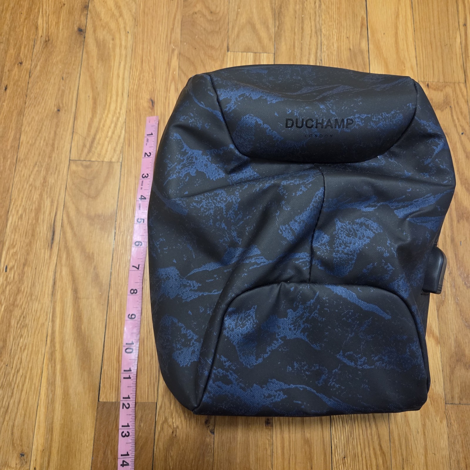 Duchamp London Anti-Theft Laptop Tablet Backpack Sleek Blue Black Design USB