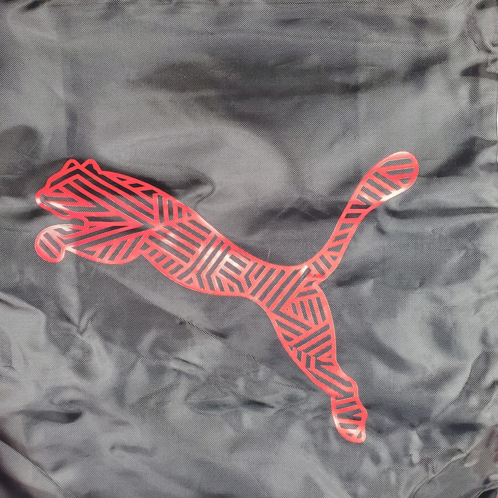 Puma Squad Carry Sack Pocket Drawstring Gym Bag Black Red 18×14 New NWT