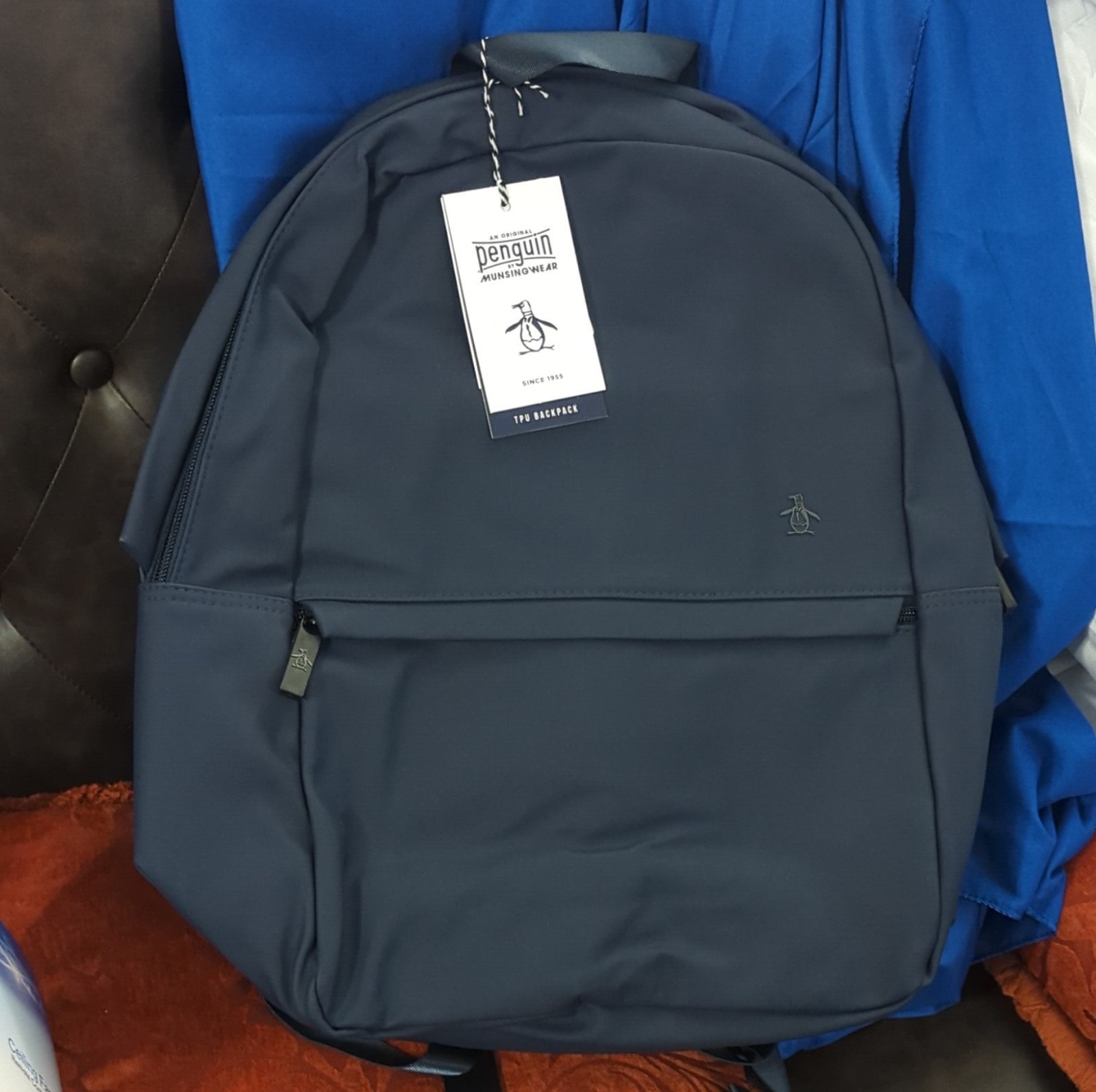 Original Penguin Casual Backpack by munsingwear Navy Zip Inner Pockets New