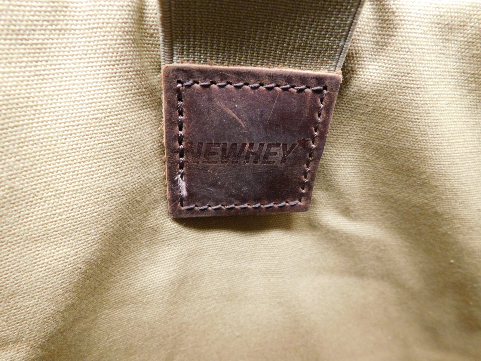 NEWHEY Brown Waxed Canvas Leather Trim Computer Messenger Bag 16×12