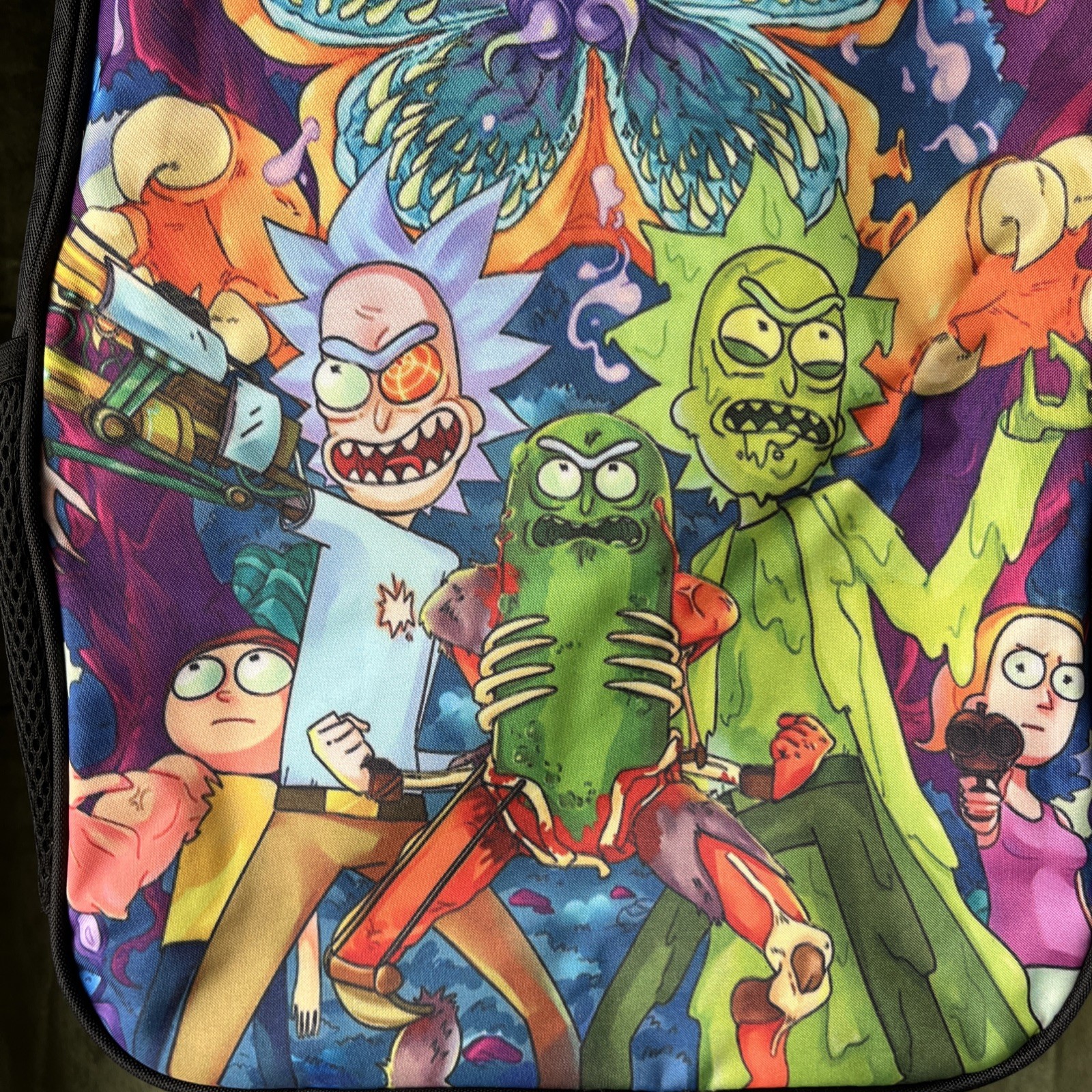 Rick and Morty Space Monster Backpack School Kids Adult Swim 16″ X 12” – NWOT