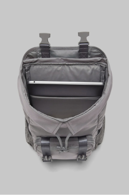 Fabletics The Cargo Backpack Gunmetal Grey Shine Unisex One Size NWT