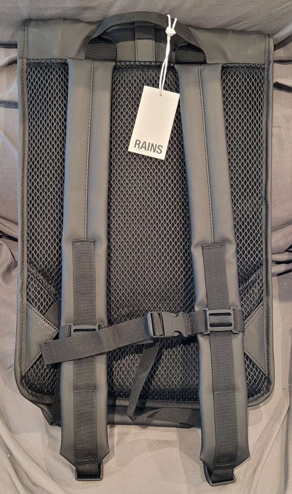 Rains Rolltop Rucksack “Google” Waterproof W3 Black Unisex NWT Style 13320 Large