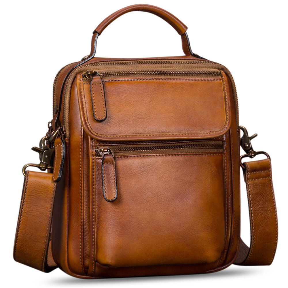 Genuine Leather Purses and Handbags for Men Messenger Bag Crossbody Shoulder Bag
