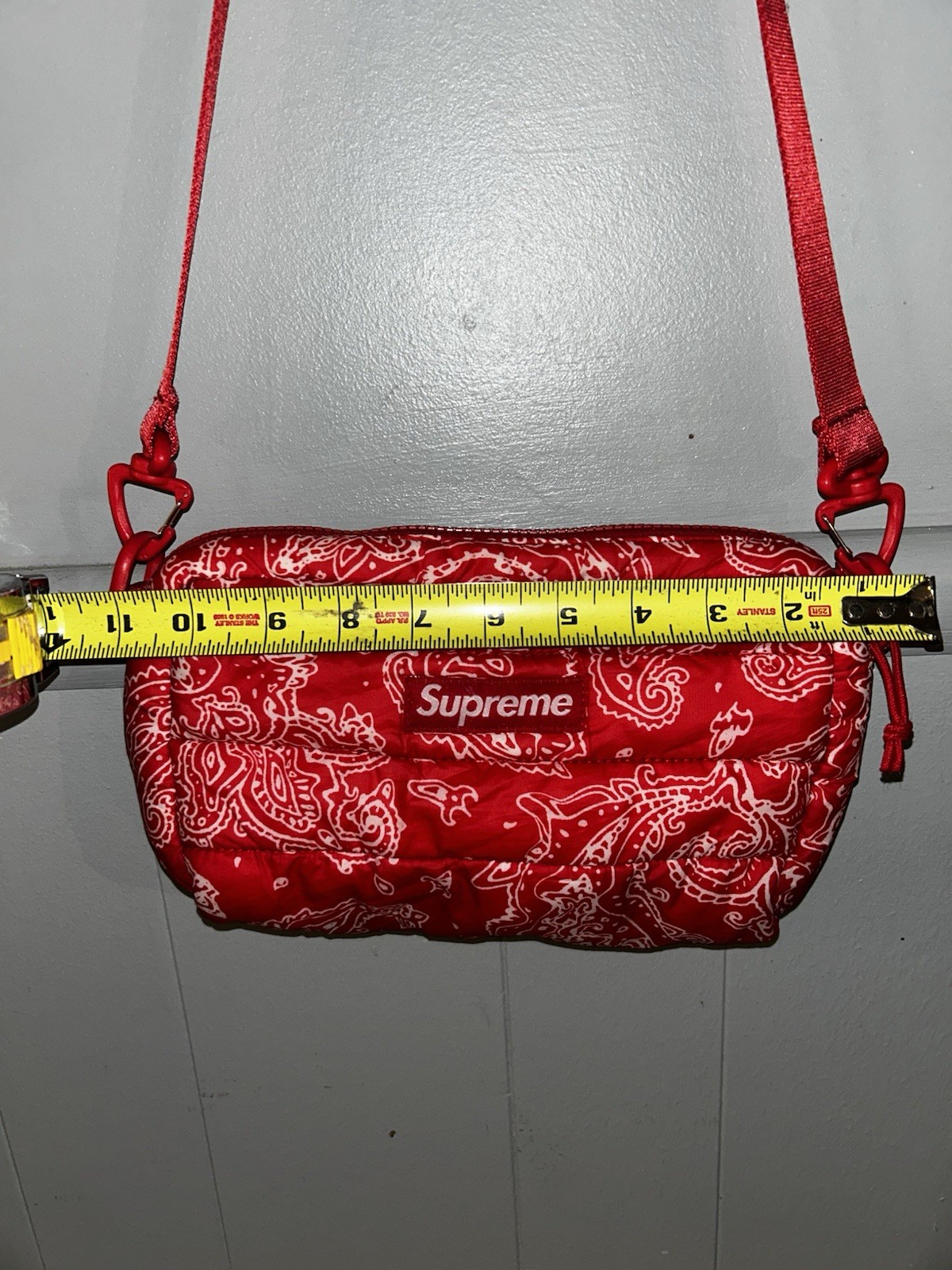 Supreme Paisley Puffer Bandana Red Shoulder Bag