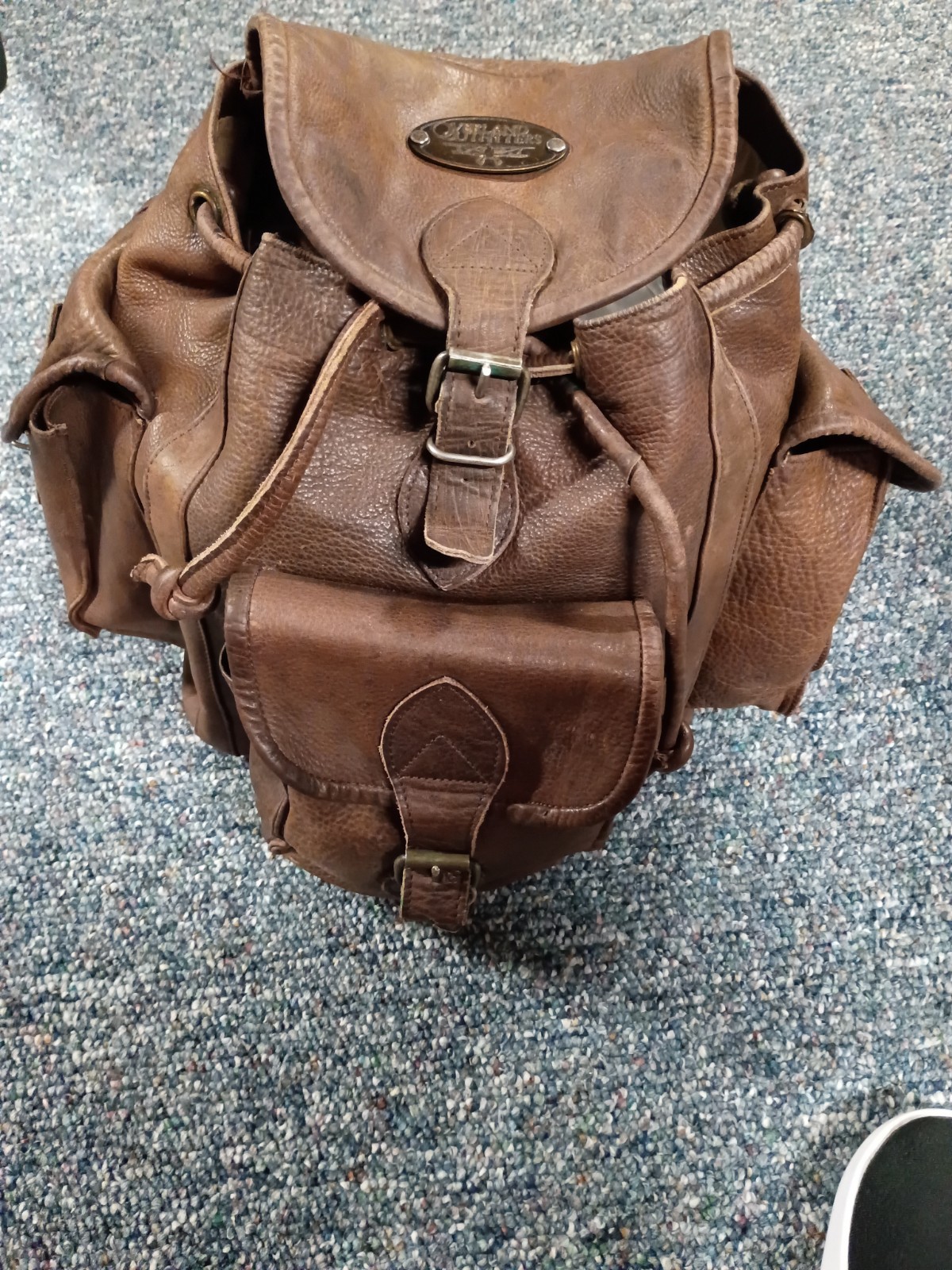 Vintage All Leather Backpack by Overland Outfitters Brown